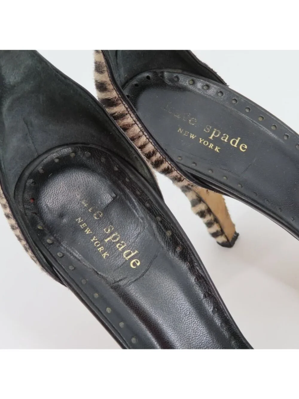 Kate Spade New York Womens 10 Animal Zebra Print Hair Open Toe High Heels